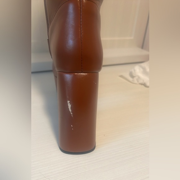 Brown and Cream Heeled Boots with Chunky Heel 39 - Picture 10 of 13